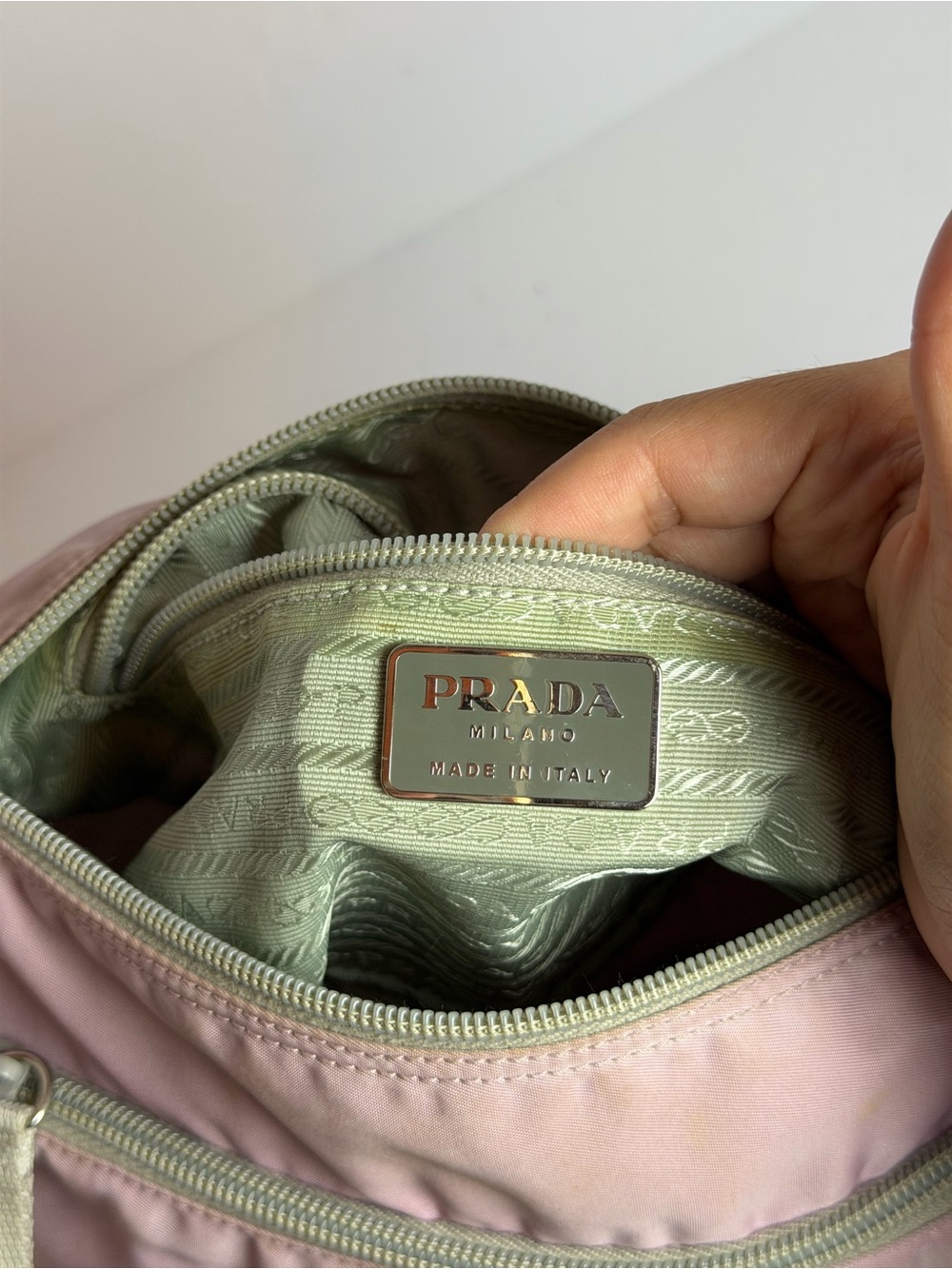 Prada Tessuto Soft Pink Hue Nylon Shoulder Crossbody Bag - Picture 12 of 16